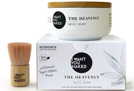 Мыло для умывания I Want You Naked Holy Hemp с маслом конопли и кистью кабуки, 75 г