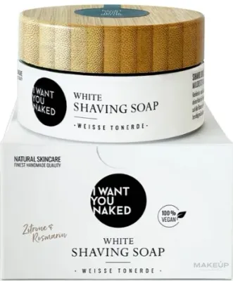 Мыло для бритья I Want You Naked White с белой глиной и розмарином, 75 г