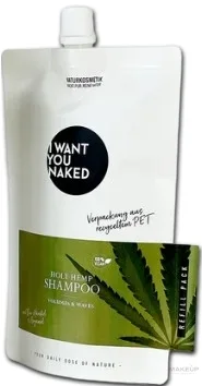 Шампунь I Want You Naked Holy Hemp Volume & Waves, сменный блок, с коноплёй и арганой, 250 мл, Германия