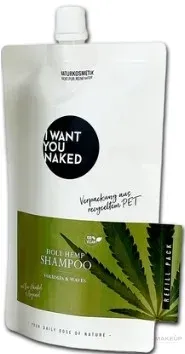 Шампунь I Want You Naked Holy Hemp Volume & Waves, сменный блок, с коноплёй и арганой, 250 мл, Германия