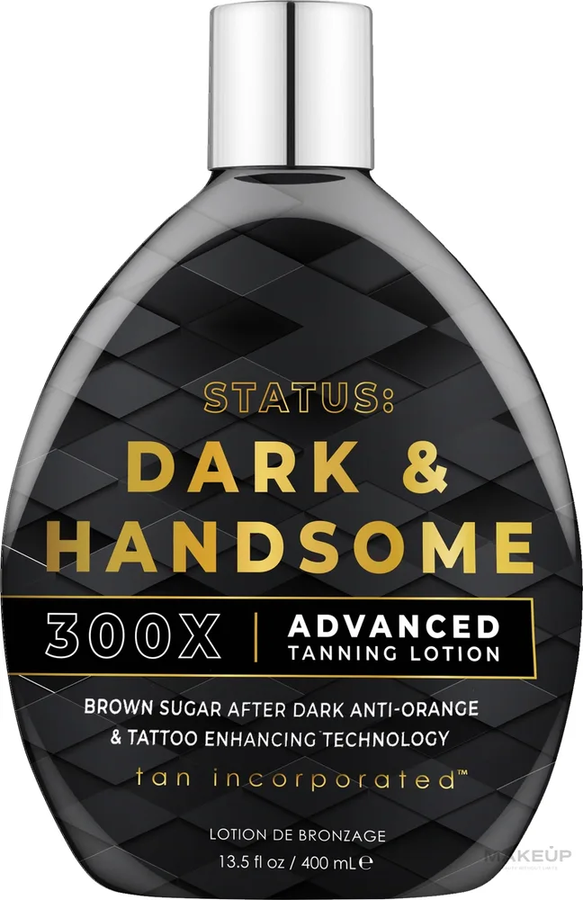Brown Sugar Status: Dark & Handsome 300X Advanced Tanning Lotion — лосьон для загара в солярии для мужчин 300X, 400 мл