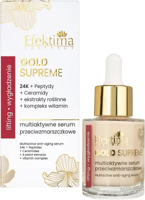 Сыворотка для лица Efektima Gold Supreme лифтинг разглаживание с золотом и пептидами 30 мл