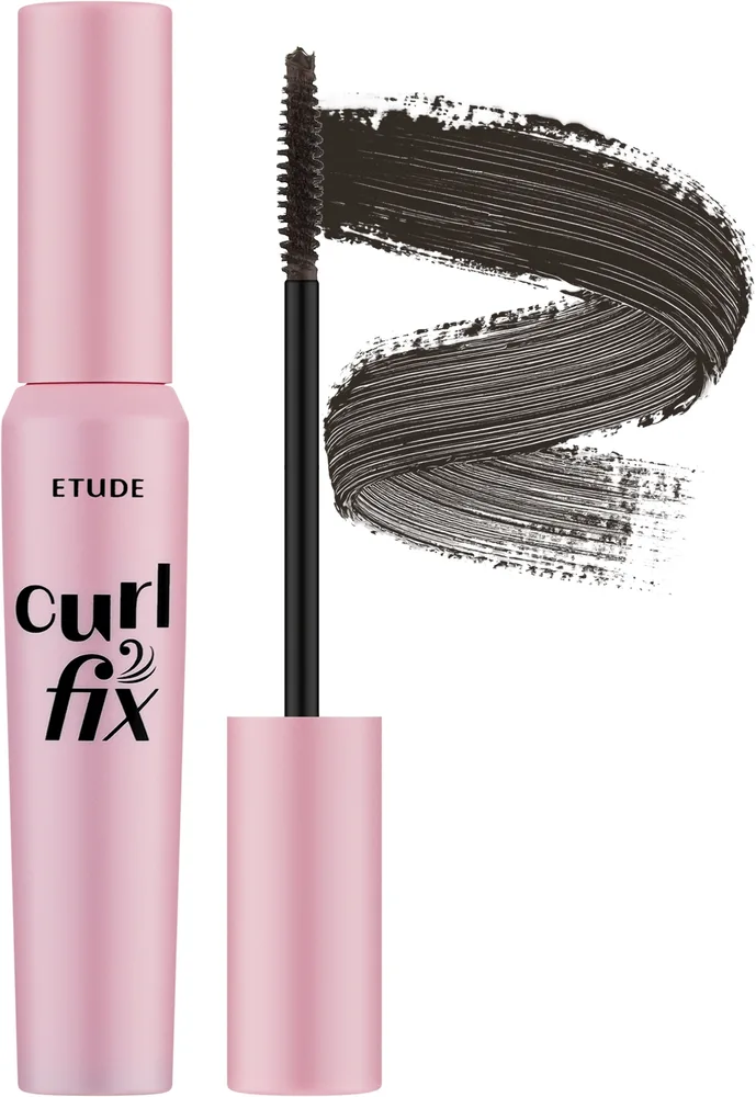Тушь для ресниц Etude Curl Fix подкручивающая стойкая, оттенок Grey Brown