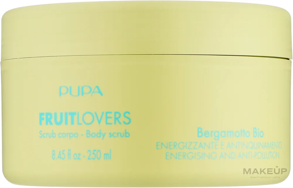 Pupa Pupa Fruit Lovers Bergamot Bio Body Scrub - Энергетически-детоксицирующий гель-скраб для тела с бергамотом Fruit Lovers 250 мл