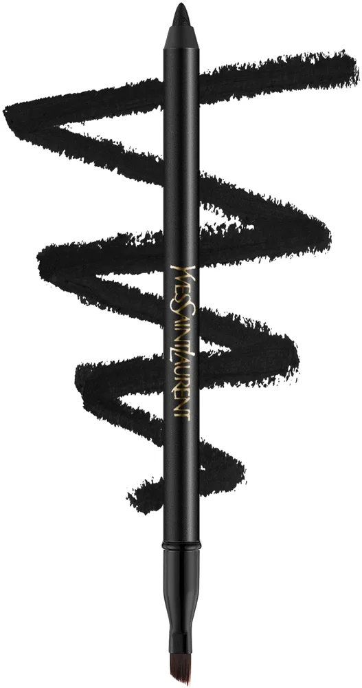 Yves Saint Laurent Wodoodporna kredka do oczu z pędzelkiem - Карандаш для глаз YSL Lines Liberated Waterproof, оттенок 01 - Unbridled Black