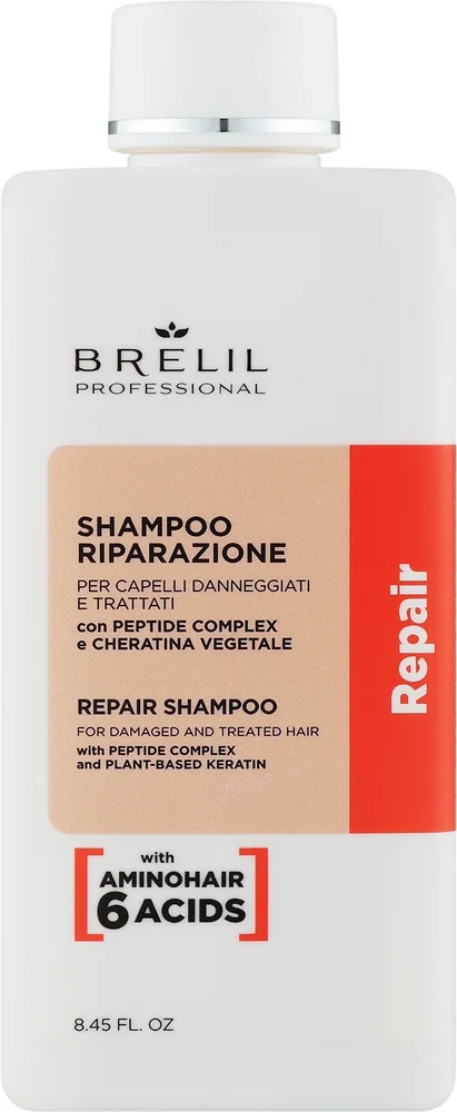 Шампунь Brelil Repair Treatment восстанавливающий, с комплексом растительных протеинов и аргинином, 1000 мл, Италия