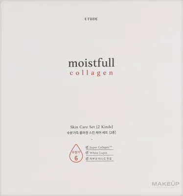 Набор для лица Etude Moistfull Collagen из 5 средств тоник эмульсия и уход с гидролизованным коллагеном