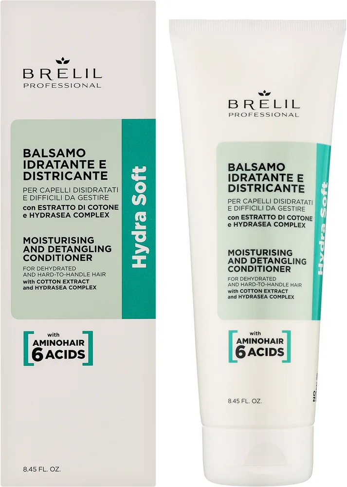 Увлажняющий кондиционер для волос с экстрактом хлопка Brelil Hydra Soft Treatment