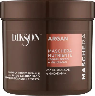 Питательная маска для волос Dikson Argan с аргановым маслом, масло макадамии, гиалуронат натрия, питание и блеск, 500 мл