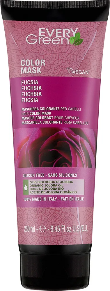 Тонирующая маска для волос EveryGreen Hair Color, органическое масло жожоба, тонирующие пигменты, 250 мл, оттенок Fuchsia