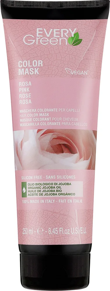 Тонирующая маска для волос EveryGreen Hair Color, органическое масло жожоба, тонирующие пигменты, 250 мл, оттенок Pink