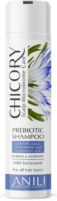 Шампунь Anili Chicory Prebiotic бессульфатный, с инулином, гиалуроновой и салициловой кислотой, 300 мл, Болгария