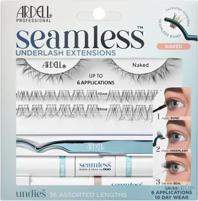 Набор Ardell Seamless Underlash Extensions Naked 36 пучков ресниц клей ремувер и аксессуары