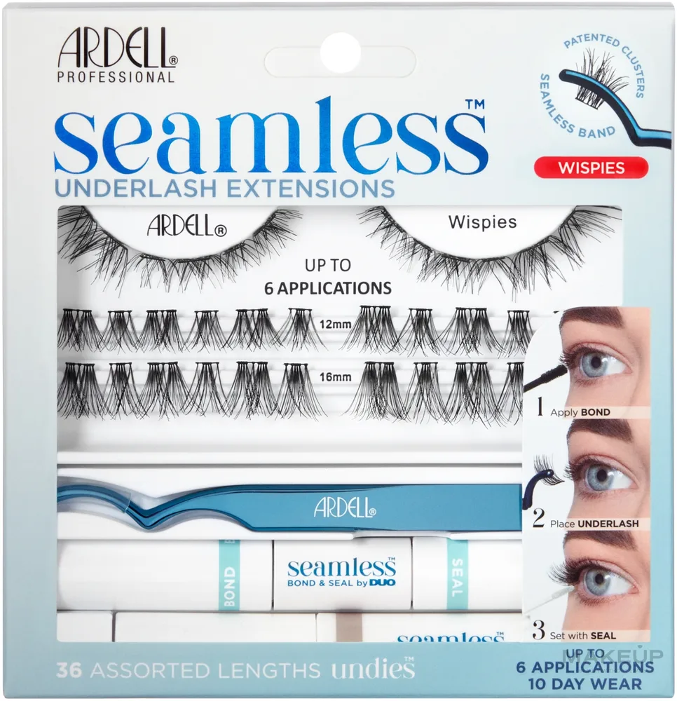 Набор Ardell Seamless Underlash Extensions Wispies 36 пучков ресниц клей ремувер и аксессуары