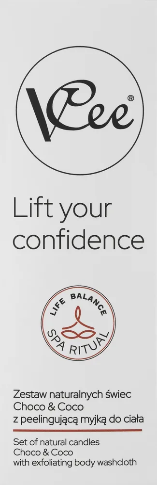 Набор массажных свечей VCee Lift Your Confidence с кокосовым маслом маслом ши и макадамии 80+100 мл