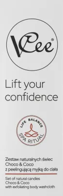 Набор массажных свечей VCee Lift Your Confidence с кокосовым маслом маслом ши и макадамии 80+100 мл