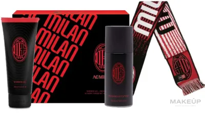 Набор A.C. Milan гель для душа 200 мл дезодорант 150 мл и клубный шарф 10x120 см