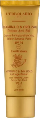 Крем для лица тонирующий L'Erbolario Vitamin C And 24K Gold SPF 15 сияющий оттенок 50 мл