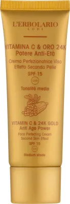 Крем для лица тонирующий L'Erbolario Vitamin C And 24K Gold SPF 15 средний оттенок 50 мл