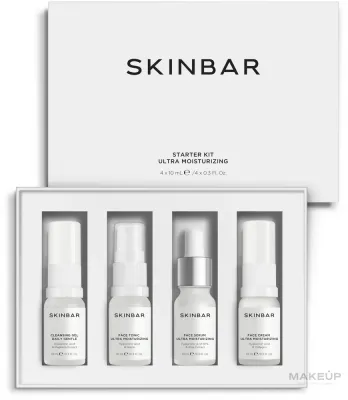 Стартовый набор для лица SKINBAR гель тоник сыворотка и крем с мочевиной и оливой 4x10 мл