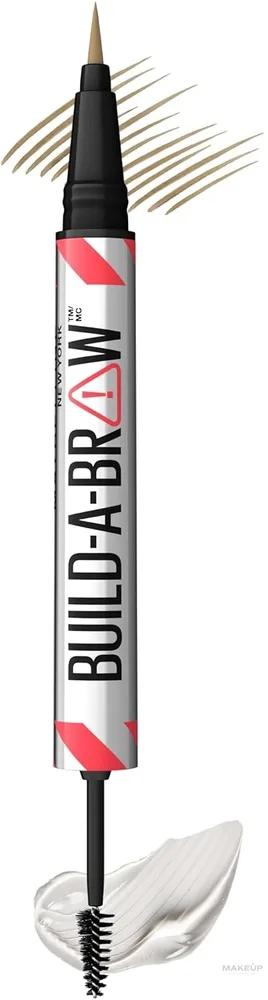 Карандаш для бровей Maybelline New York Build-A-Brow 2-in-1 гелевый, водостойкий, с фиксирующим гелем, оттенок 250 - Blonde