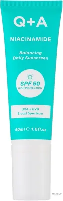 Крем для лица Q+A Niacinamide Balancing солнцезащитный SPF 50 с ниацинамидом 50 мл