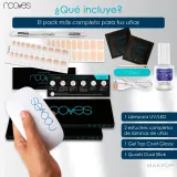 Набор Nooves Starter Kit UV/LED лампа 8 Вт гелевые наклейки для ногтей нюдовый и пралине и аксессуары — фото 2