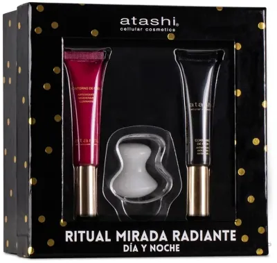 Набор Atashi Anti-aging Eye крем для области вокруг глаз 15 мл второй крем 15 мл и нефритовый массажер для зрелой кожи