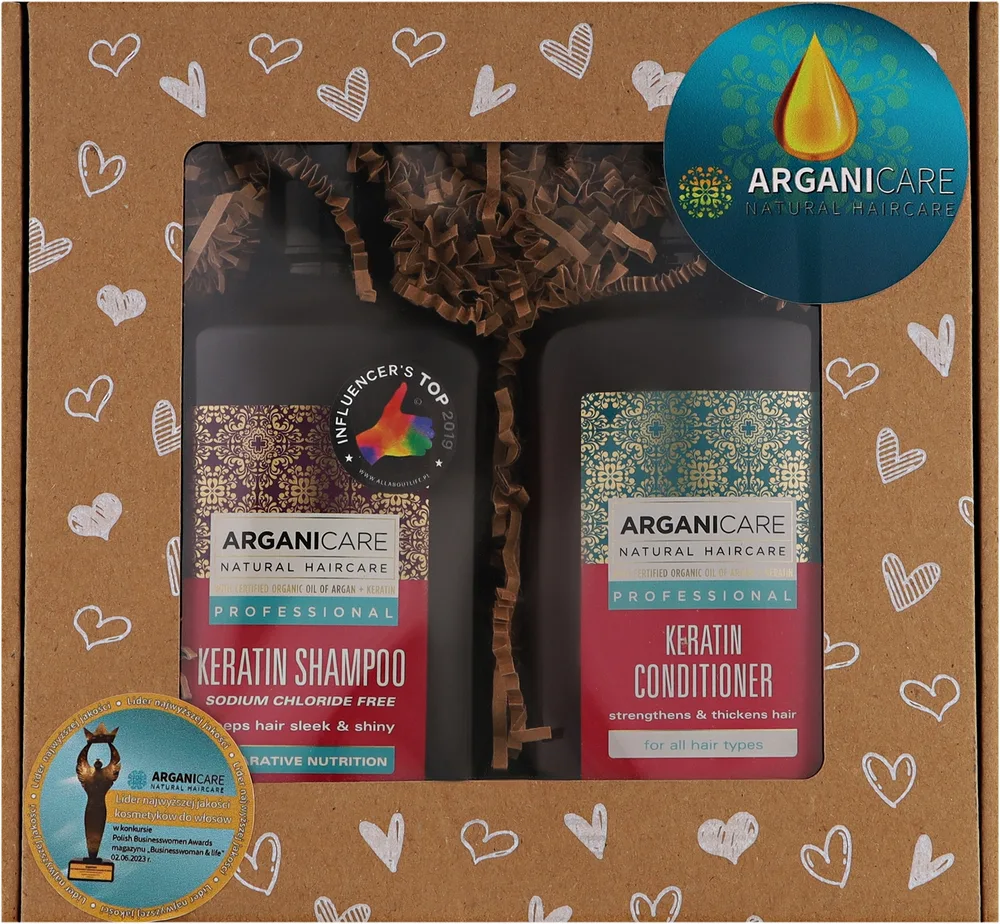 Набор для волос Arganicare Keratin шампунь и кондиционер с кератином 2x400 мл
