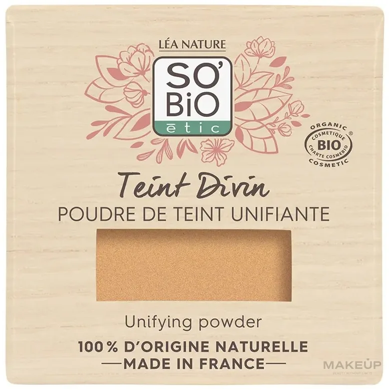 Рассыпчатая пудра So'Bio Etic Teint Divin выравнивающая с алоэ, 8 г, оттенок 15 - Vanille Rose