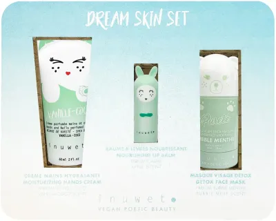 Набор Inuwet Dream Skin бальзам для губ 3.5 г крем для рук с ванилью и кокосом 60 мл и маска для лица 30 мл