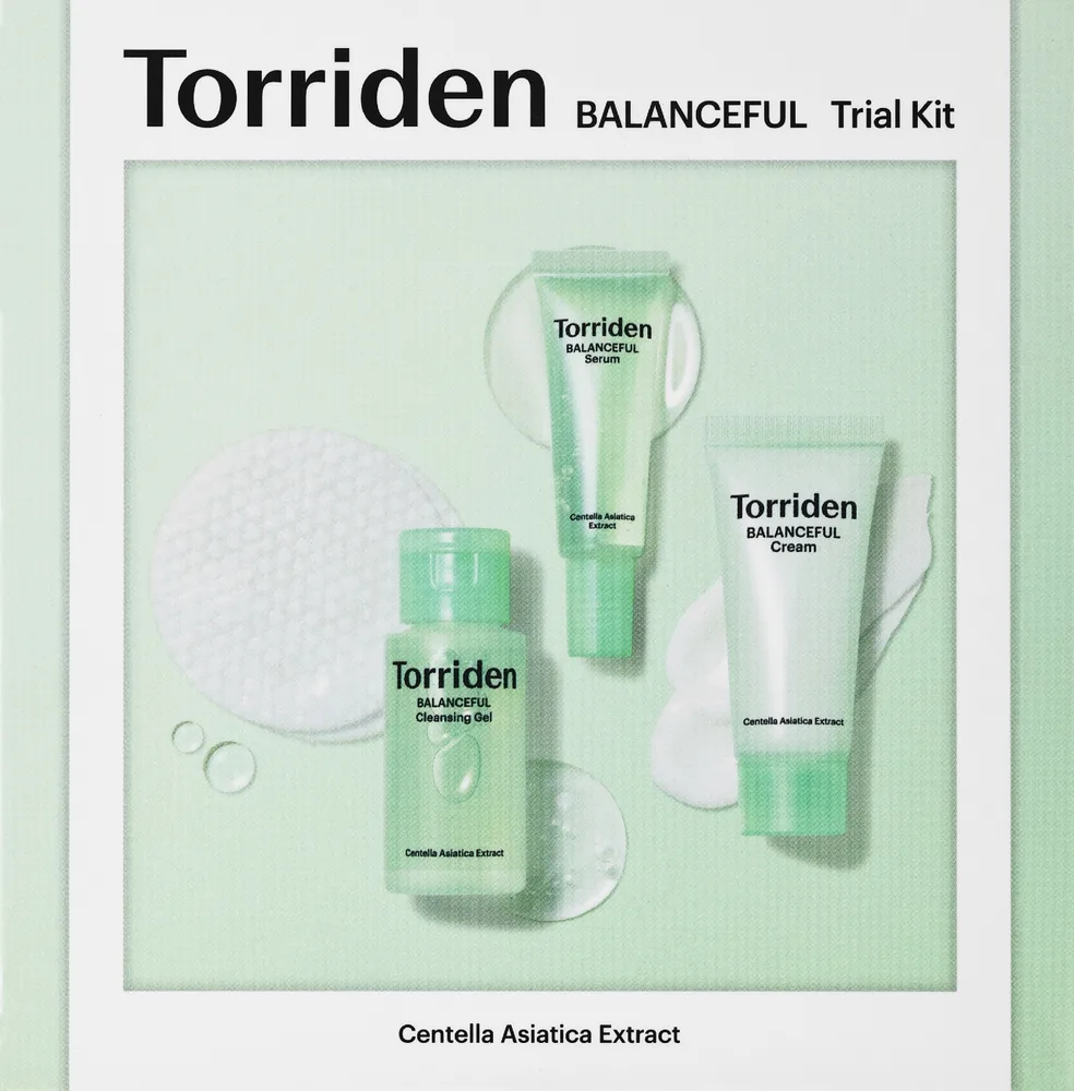 Набор Torriden Balanceful Trial Kit сыворотка 10 мл крем 20 мл гель для умывания 30 мл и 6 тонер-падов