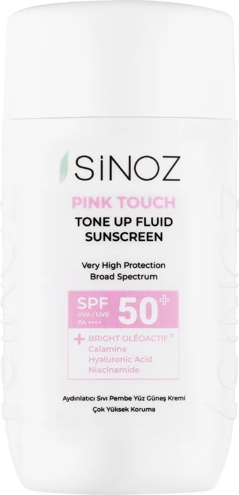 Флюид солнцезащитный тонирующий Sinoz Pink Touch SPF50+ PA++++ гиалуроновая кислота 50 мл
