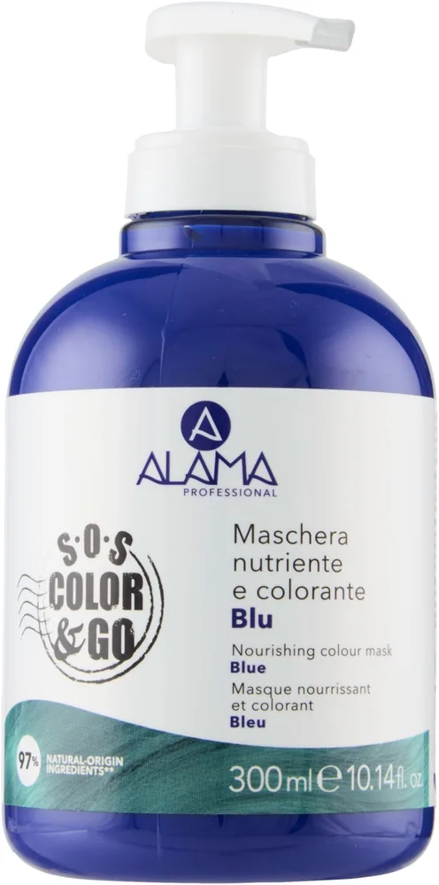 Тонирующая маска для окрашенных волос Alama Professional Color, масло ши, масло таману, тонирующие пигменты, 300 мл, оттенок Electric Blue