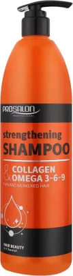 Шампунь Prosalon Collagen + Omega 3-6-9 укрепляющий, с коллагеном и маслами сача инчи и чиа, 1000 мл, Польша