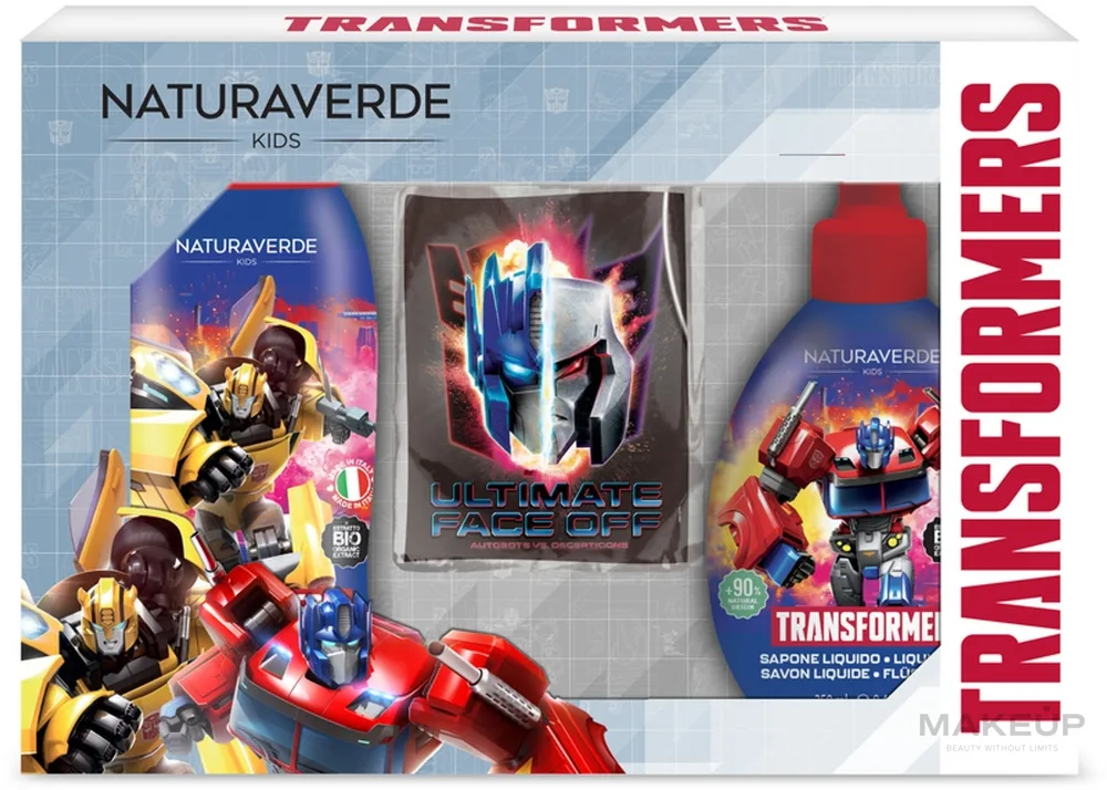 Набор детский Naturaverde Kids Transformers гель-шампунь 250 мл жидкое мыло 250 мл и косметичка