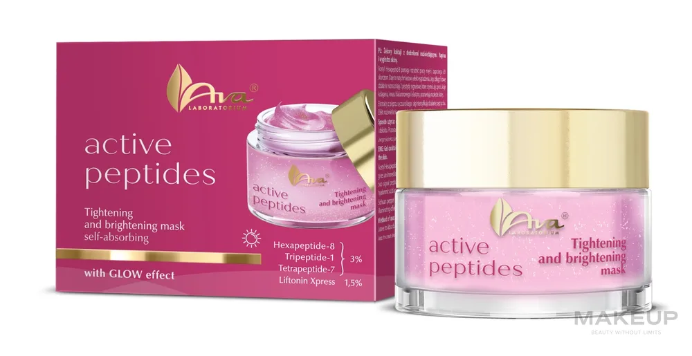 Подтягивающая осветляющая маска-гель для лица AVA Laboratorium Active Peptides, 50 мл