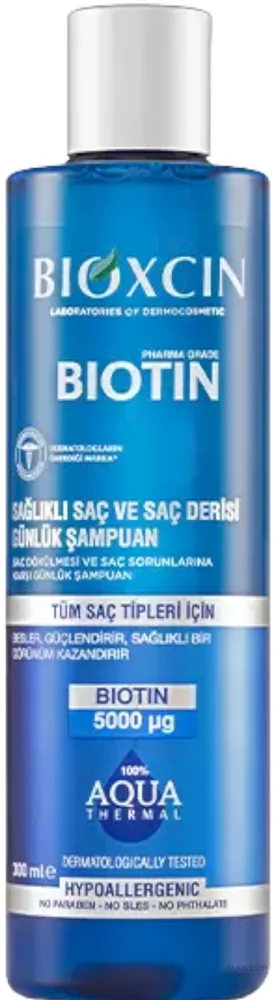 Шампунь Bioxcin Biotin Aqua Thermal с биотином, термальной водой и цинком, против выпадения волос, 300 мл, Турция
