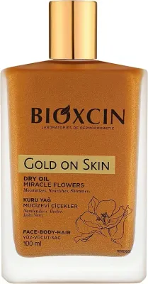 Масло для тела и волос Bioxcin Gold On Skin сухое с золотистым шиммером 100 мл