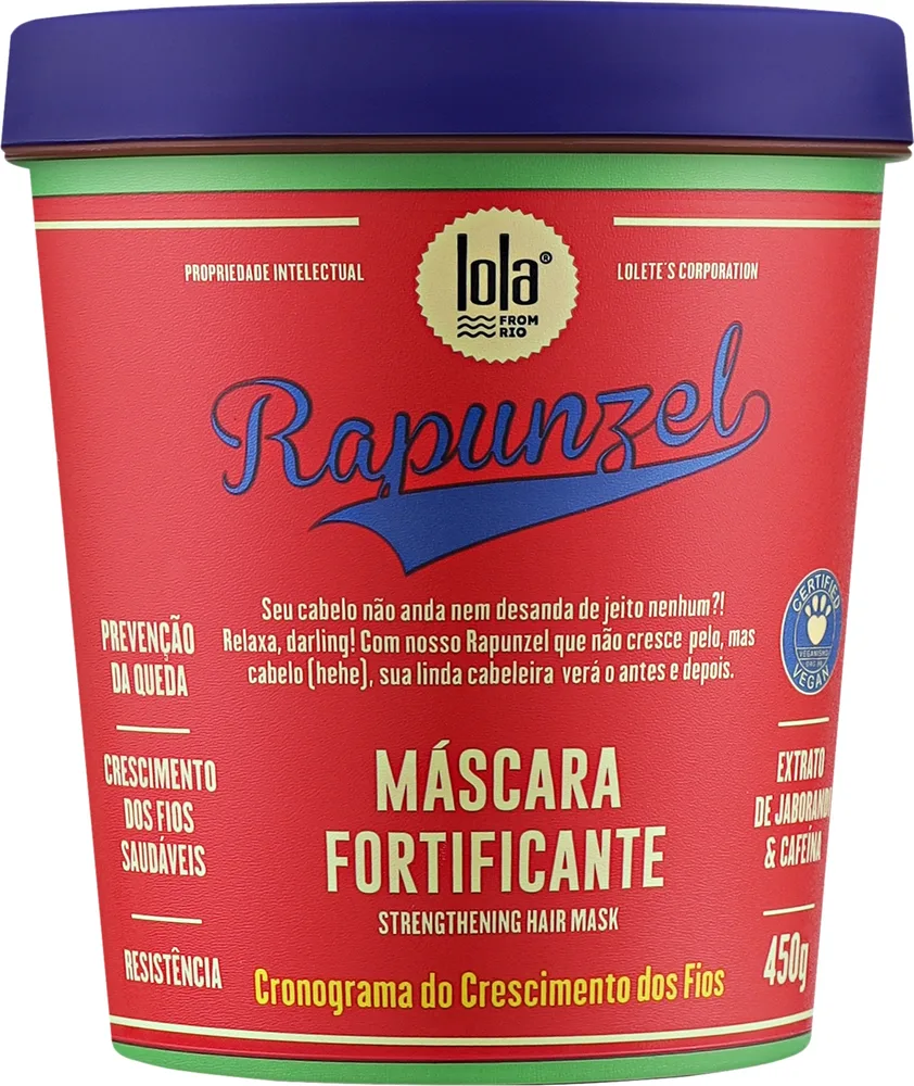 Укрепляющая маска для волос Lola From Rio Rapunzel, крапива, арника, кофеин, розмарин, гуарана, плотность и упругость, 450 г
