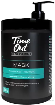 Маска для волос Time Out Professional Keratin Hair Mask с кератином, восстанавливающая и укрепляющая, 1000 г
