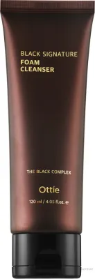 Ottie Black Signature Foam Cleanser очищающая пенка с муцином улитки, церамидами и пептидами 120 мл