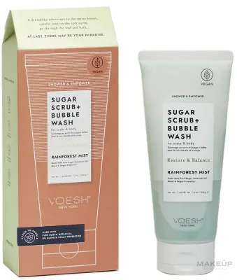 Voesh Voesh Sugar Scrub+Bubble Wash Rainforest Mist * - Сахарный скраб для кожи головы и тела Rainforest Mist 210 г