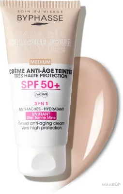 Крем для лица Byphasse тонирующий против признаков возраста SPF50 50 мл