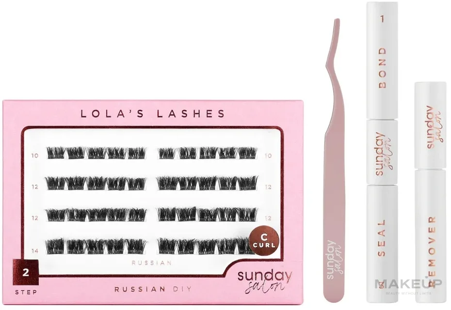 Набор накладных ресниц Lola's Lashes Russian DIY клей-фиксатор ремувер ресницы и аппликатор