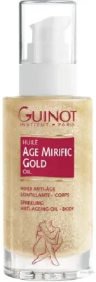 Масло для тела Guinot Huile Age Mirific Gold Oil питательное мерцающее для золотистого загара 90 мл