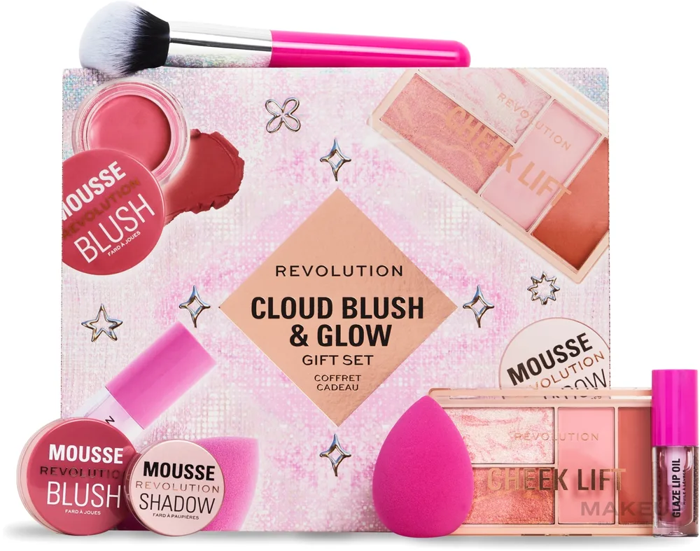 Набор для макияжа Makeup Revolution Cloud Blush And Glow Highlight Gift Set, 6 продуктов