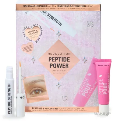 Набор Revolution Skincare Peptide Power бальзам для губ 15 мл и сыворотка для ресниц и бровей с пептидами 3 мл