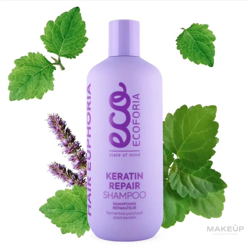 Шампунь Ecoforia Hair Euphoria для повреждённых волос, с рисовым и пшеничным протеином, шиповником, 400 мл, Эстония
