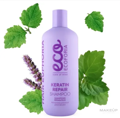 Шампунь Ecoforia Hair Euphoria для повреждённых волос, с рисовым и пшеничным протеином, шиповником, 400 мл, Эстония